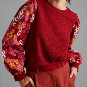 Anthropologie Porridge Floral Puff Sleeve Top